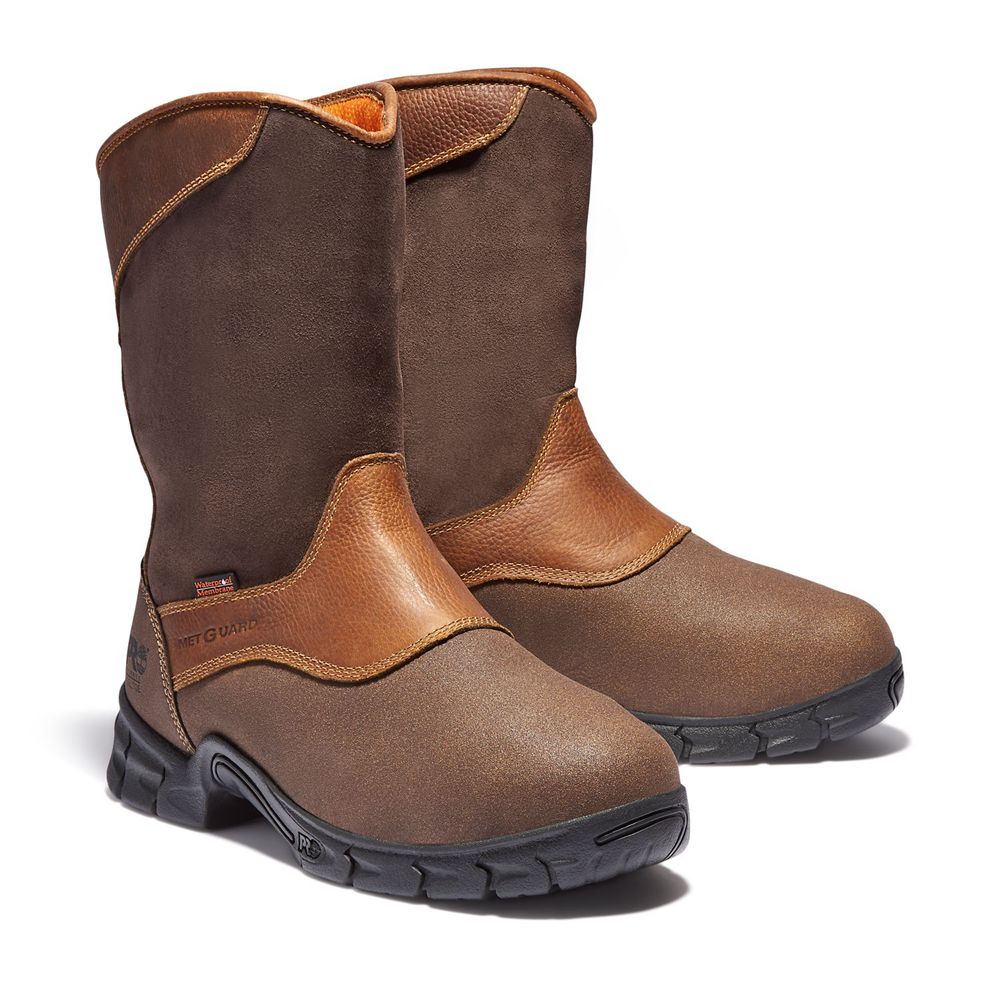 Botas Pro Timberland Hombre Pro Excave Wellington Met Guard Steel Toe Marrones - Chile RJW-708645